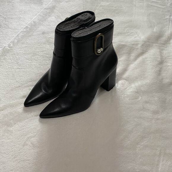 Nine West Women's Leather Black Boot Ankle with Zipper Side Size 8 - Picture 1 of 10